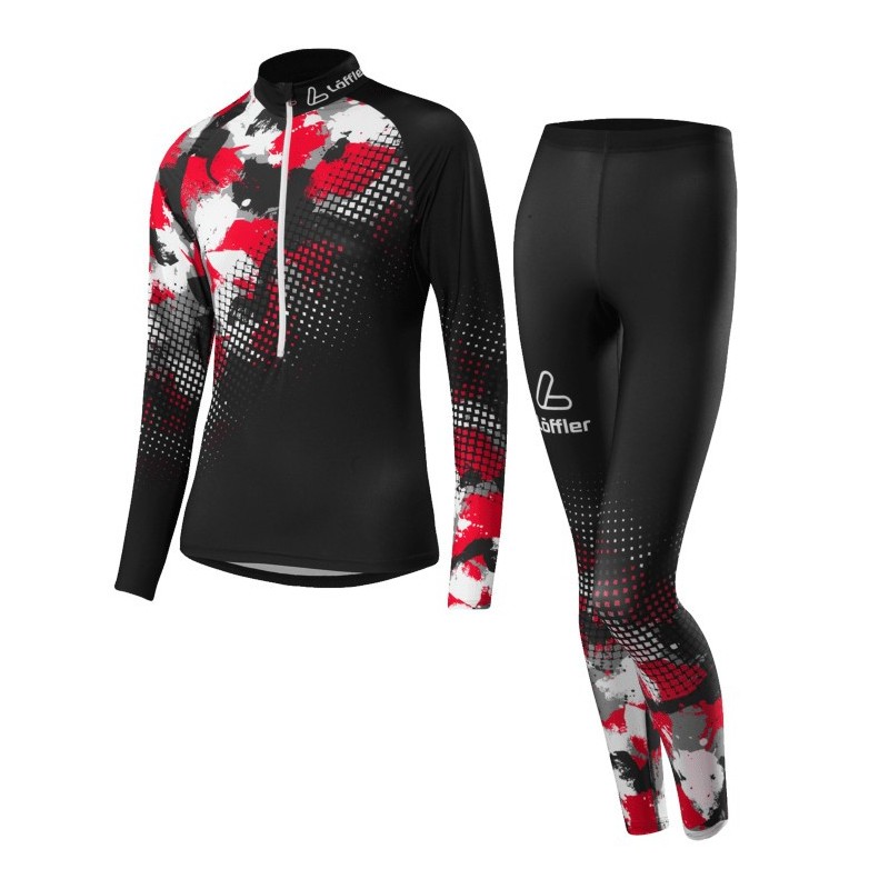Löffler Damen Langlauf Rennanzug WorldCup 2021 schwarz-rot